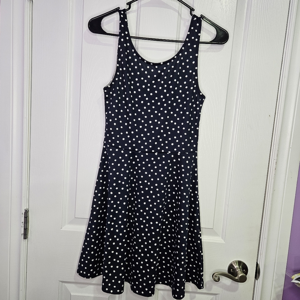 3/$15! Navy Polka Dot Dress By Divided, Size 6